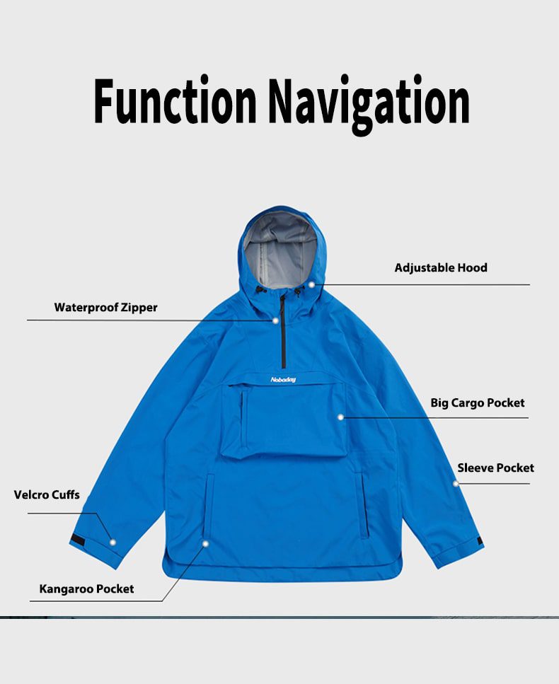 Nobaday Dawn Large Pocket Windbreaker Anorak Snowboard Jacket