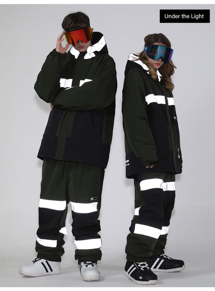 Womens Unisex Superb Neon Glimmer Snowsuit Jacket & Pants Set