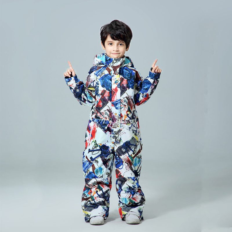 Boys One Piece New Style Fashion Ski Suits Winter Jumpsuit Snowsuits