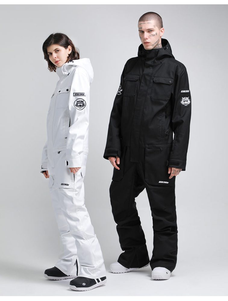 Men's Gsou Snow Mountains Tiger Snowboard Suits Winter Snowsuits