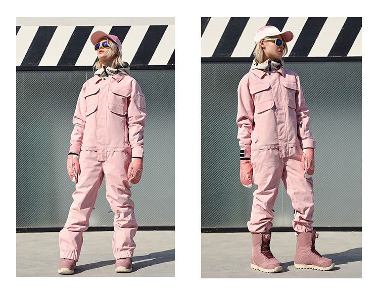 Doorek Superb Pink One Piece Ski Suits Winter Snowsuits