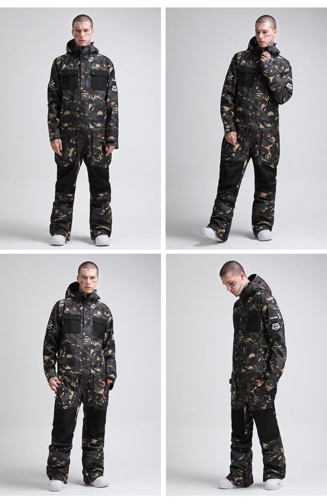 Men's Gsou Snow Mountains Tiger Snowboard Suits Winter Snowsuits