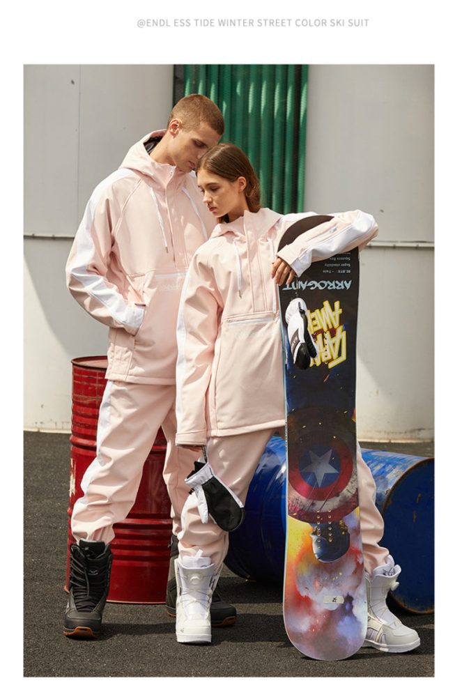 Women Unisex Flipped Young Fashion Snowboard Jackets & Pants set