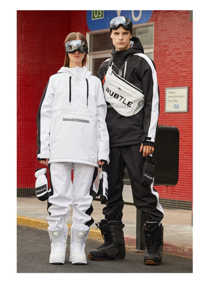 Women Unisex Flipped Young Fashion Snowboard Jackets & Pants set