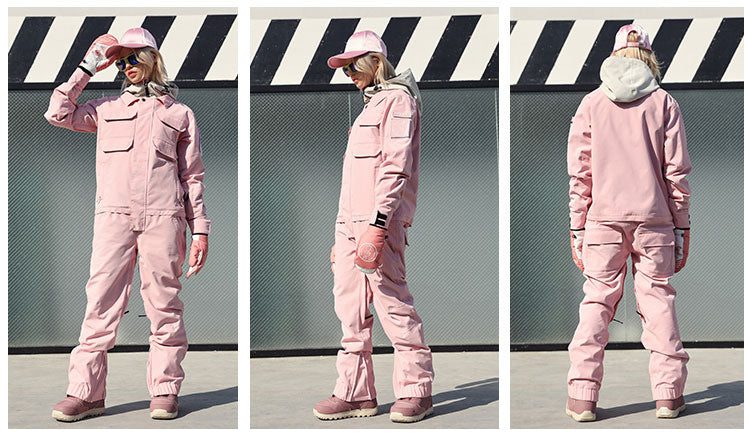 Doorek Superb Pink One Piece Ski Suits Winter Snowsuits