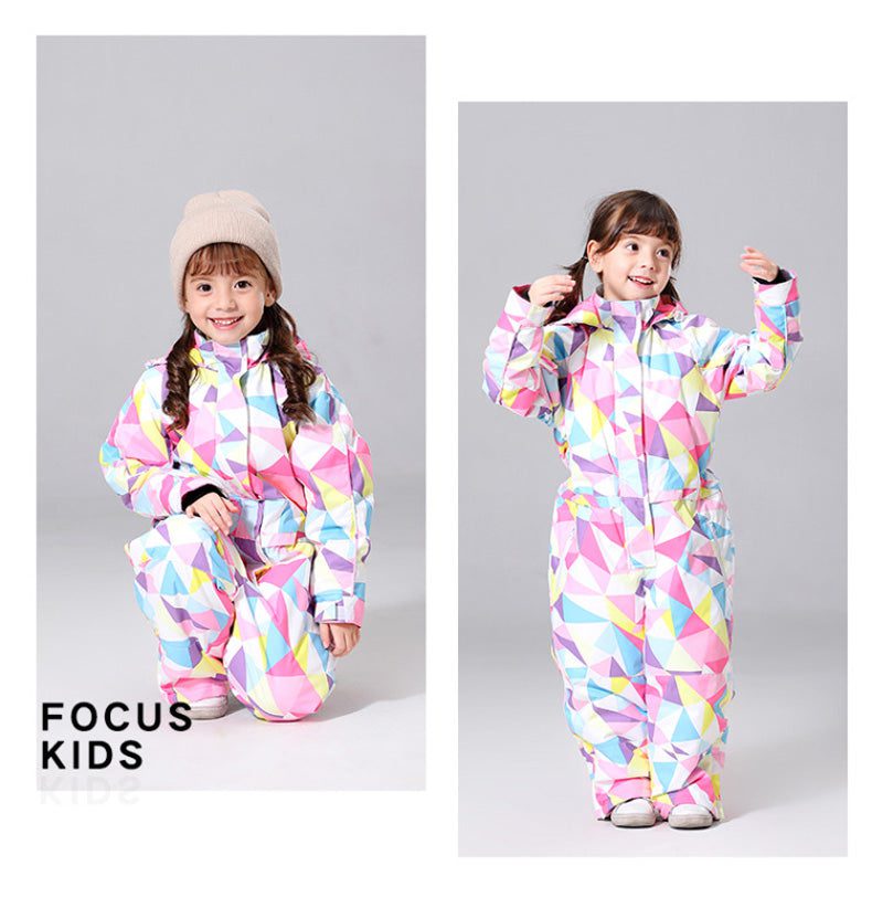 Girls One Piece New Style Fashion Ski Suits Winter Jumpsuit Snowsuits