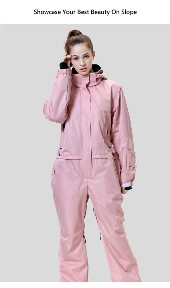 Women's Winter Sports Snow Fashion One Piece Ski Suits Snow Jumpsuit