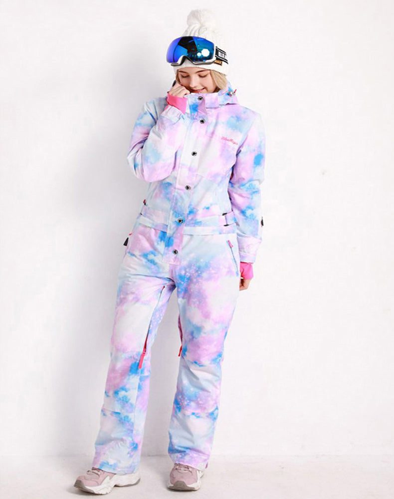 Women's Blue Magic Hyper Slope Star One Piece Ski Jumpsuit Winter Snowsuits