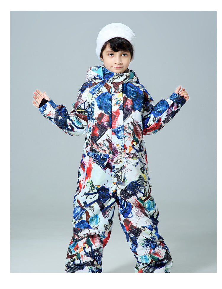 Boys One Piece New Style Fashion Ski Suits Winter Jumpsuit Snowsuits