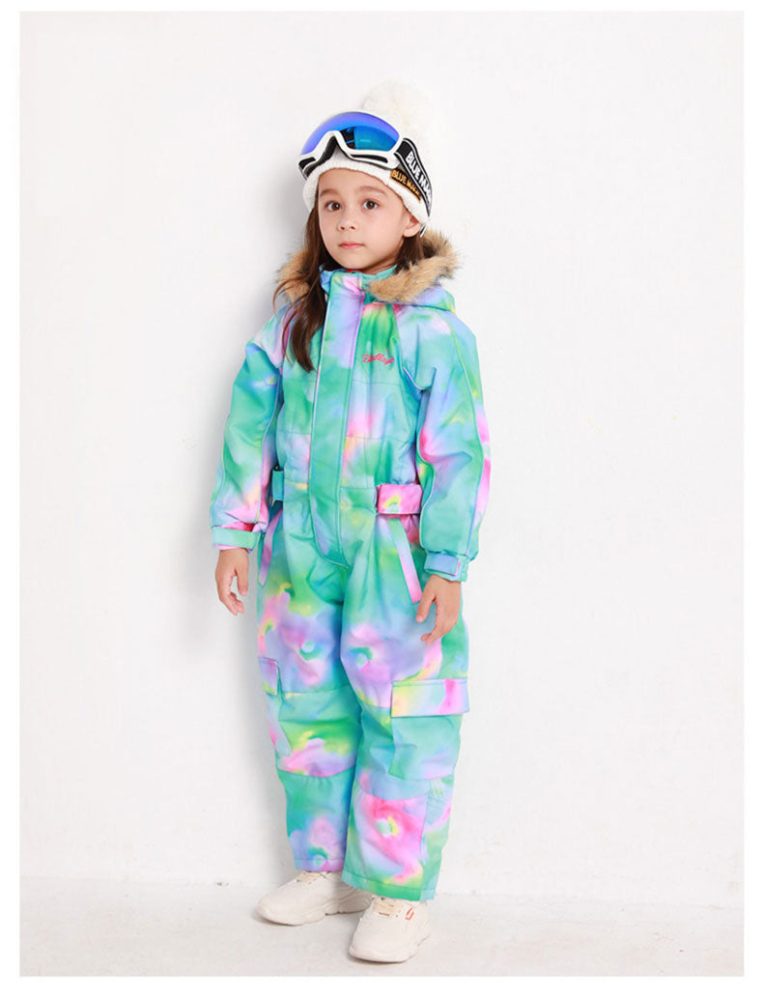 Kid's Blue Magic Waterproof Colorful One Piece Coveralls Ski Suits Winter Jumpsuits