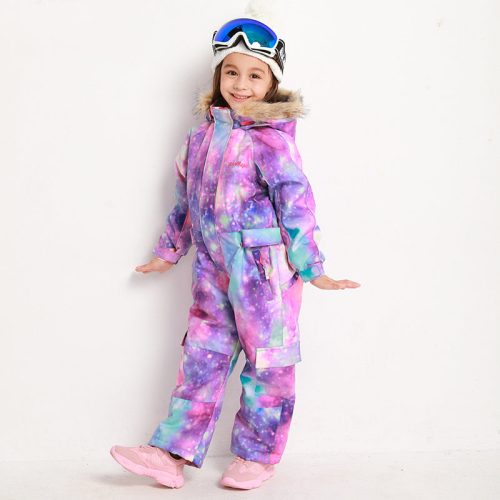 Girls Blue Magic Winter Waterproof Colorful One Piece Ski Suits Jumpsuits Coveralls