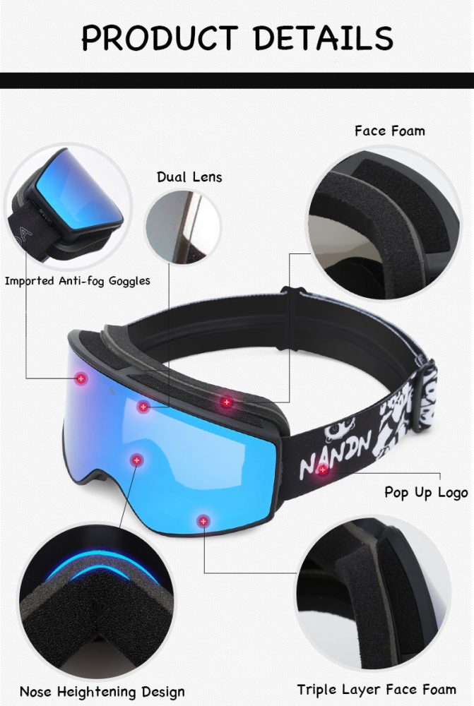 Boys Unisex Nandn Unisex Wintersports Ski Snowboard Goggles Package