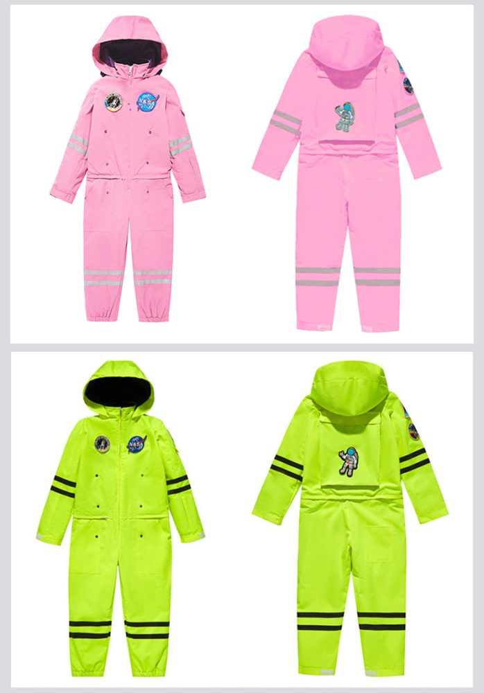 Kids Doorek Nasa Space Waterproof Cute Ski Suit One Piece Snowsuits