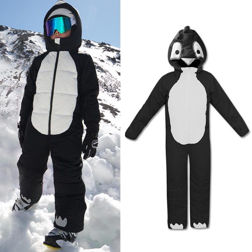 Phibee Boy & Girls Unisex Waterproof Winter Penguin Animal Friendly One Piece Snowsuits