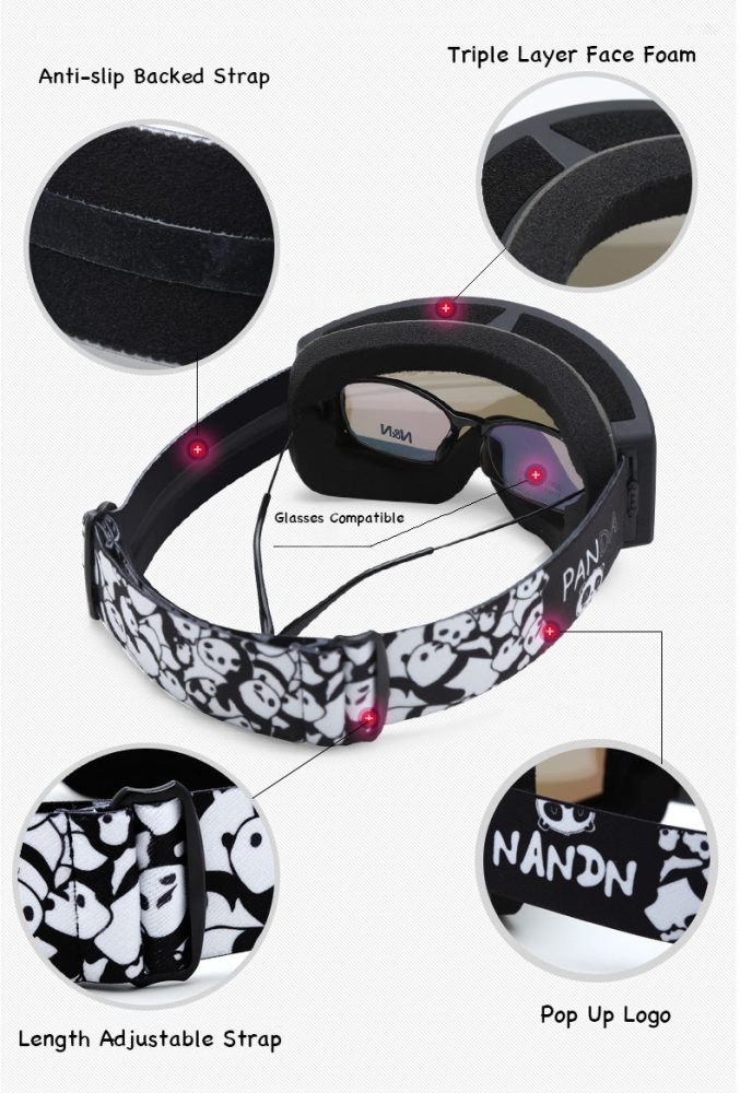 Boys Unisex Nandn Unisex Wintersports Ski Snowboard Goggles Package