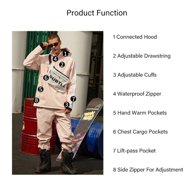 Women Unisex Flipped Young Fashion Snowboard Jackets & Pants set