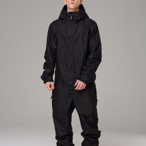 Men's Searipe One Piece Stylish Black Ski Suits Winter Jumpsuit Snowsuits