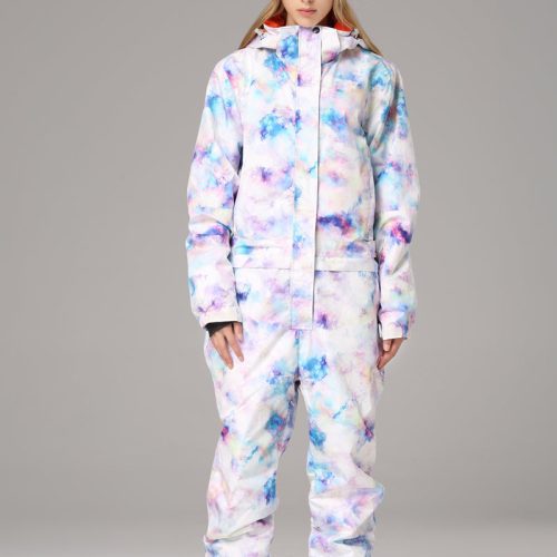 Women's Searipe One Piece Colorful Ski Suits Winter Jumpsuit Snowsuits