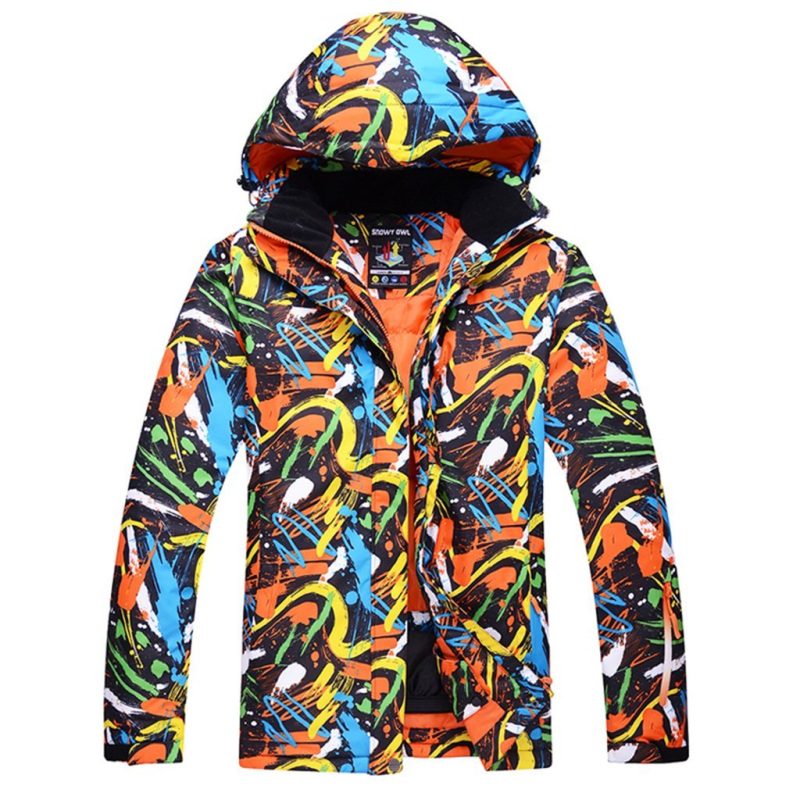 mens mountain shadow printed ski jacket warm snow jacket 552470