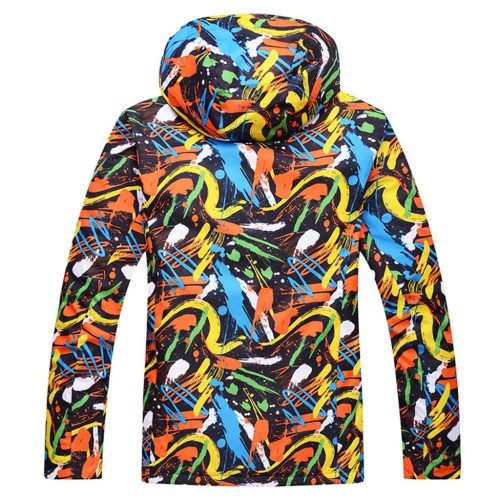 mens mountain shadow printed ski jacket warm snow jacket 787156