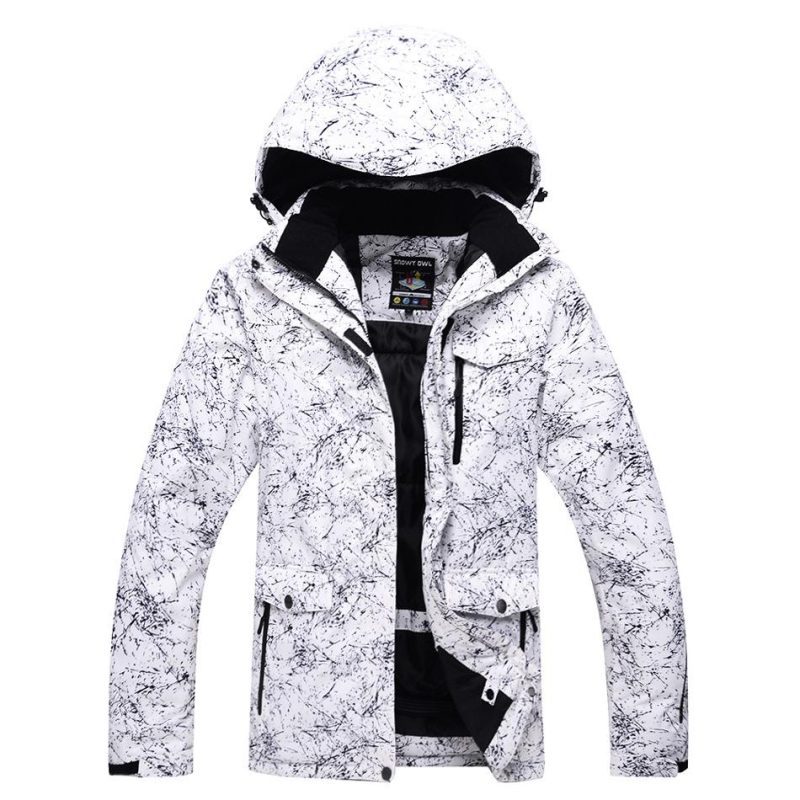 mens snowy owl mountain waterproof hooded ski jacket 424831